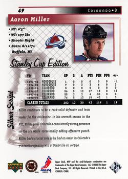 1999-00 Upper Deck MVP Stanley Cup Edition - Silver Script #49 Aaron Miller Back