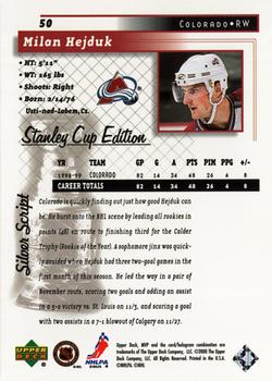 1999-00 Upper Deck MVP Stanley Cup Edition - Silver Script #50 Milan Hejduk Back
