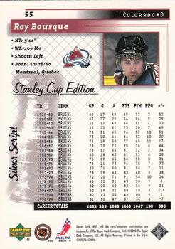 1999-00 Upper Deck MVP Stanley Cup Edition - Silver Script #55 Ray Bourque Back