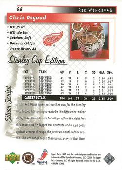 1999-00 Upper Deck MVP Stanley Cup Edition - Silver Script #66 Chris Osgood Back