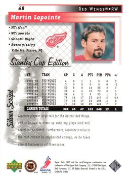 1999-00 Upper Deck MVP Stanley Cup Edition - Silver Script #68 Martin Lapointe Back