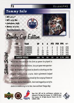1999-00 Upper Deck MVP Stanley Cup Edition - Silver Script #71 Tommy Salo Back
