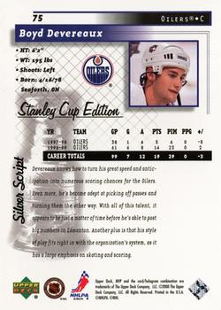 1999-00 Upper Deck MVP Stanley Cup Edition - Silver Script #75 Boyd Devereaux Back