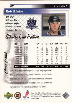 1999-00 Upper Deck MVP Stanley Cup Edition - Silver Script #87 Rob Blake Back