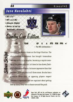 1999-00 Upper Deck MVP Stanley Cup Edition - Silver Script #88 Jere Karalahti Back