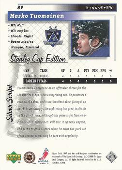 1999-00 Upper Deck MVP Stanley Cup Edition - Silver Script #89 Marko Tuomainen Back