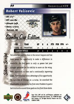 1999-00 Upper Deck MVP Stanley Cup Edition - Silver Script #99 Rob Valicevic Back