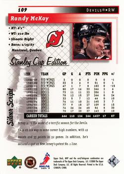 1999-00 Upper Deck MVP Stanley Cup Edition - Silver Script #109 Randy McKay Back