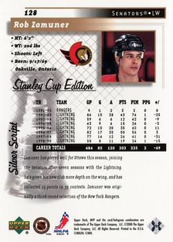 1999-00 Upper Deck MVP Stanley Cup Edition - Silver Script #128 Rob Zamuner Back