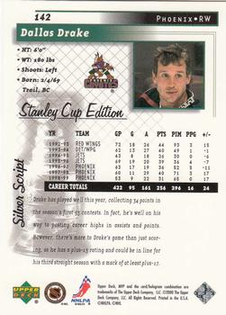 1999-00 Upper Deck MVP Stanley Cup Edition - Silver Script #142 Dallas Drake Back