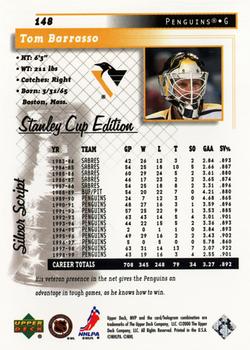 1999-00 Upper Deck MVP Stanley Cup Edition - Silver Script #148 Tom Barrasso Back