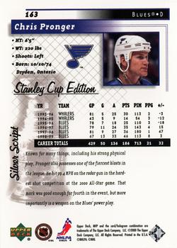 1999-00 Upper Deck MVP Stanley Cup Edition - Silver Script #163 Chris Pronger Back