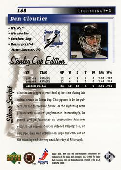 1999-00 Upper Deck MVP Stanley Cup Edition - Silver Script #168 Dan Cloutier Back
