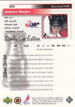1999-00 Upper Deck MVP Stanley Cup Edition - Silver Script #202 Andrei Shefer Back