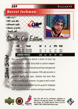 1999-00 Upper Deck MVP Stanley Cup Edition - Silver Script #209 Barret Jackman Back