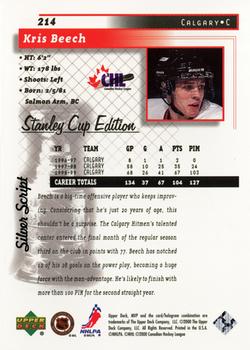 1999-00 Upper Deck MVP Stanley Cup Edition - Silver Script #214 Kris Beech Back