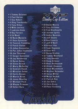 1999-00 Upper Deck MVP Stanley Cup Edition - Silver Script #219 Checklist: 1-110 Front