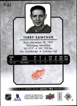 2014-15 Upper Deck - UD Portraits #P-42 Terry Sawchuk Back