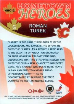 2002-03 O-Pee-Chee - Hometown Heroes Canada #HHC12 Roman Turek Back