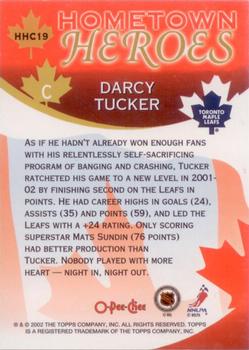 2002-03 O-Pee-Chee - Hometown Heroes Canada #HHC19 Darcy Tucker Back