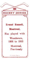 1987 Lancaster 1910-11 Imperial Tobacco (C56) (Reprint) #20 Ernest Russell Back