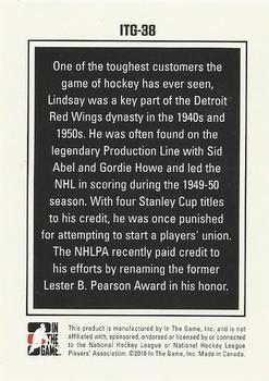 2010-11 ITG VIP Fall Expo #ITG-38 Ted Lindsay Back
