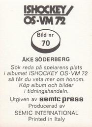 1972 Semic Ishockey OS-VM (Swedish) Stickers #70 Ake Soderberg Back