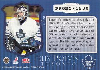 1997-98 Donruss Priority - Postmaster Generals Promos #3 Felix Potvin Back