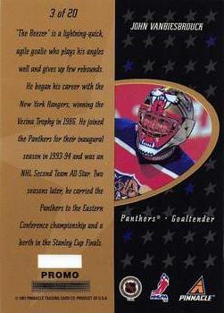 1997-98 Pinnacle Certified - Gold Team Promo #3 John Vanbiesbrouck Back