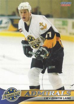 2001-02 Choice Norfolk Admirals (AHL) #18 Quintin Laing Front