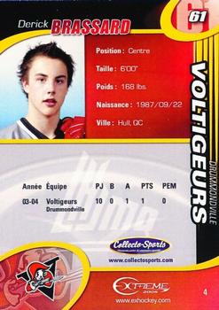 2004-05 Extreme Drummondville Voltigeurs (QMJHL) #4 Derick Brassard Back