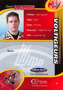 2004-05 Extreme Drummondville Voltigeurs (QMJHL) #18 David Dagenais Back