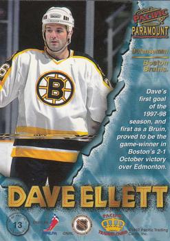 1997-98 Pacific Paramount - Copper #13 Dave Ellett Back