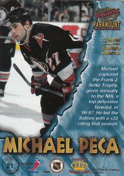 1997-98 Pacific Paramount - Copper #21 Michael Peca Back