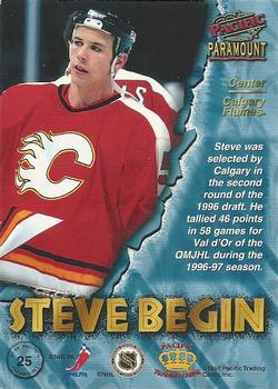 1997-98 Pacific Paramount - Copper #25 Steve Begin Back