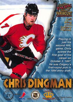 1997-98 Pacific Paramount - Copper #27 Chris Dingman Back