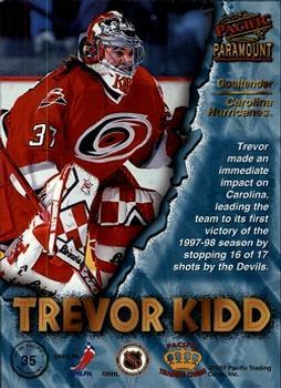 1997-98 Pacific Paramount - Copper #35 Trevor Kidd Back