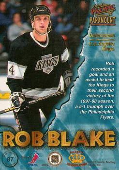 1997-98 Pacific Paramount - Copper #87 Rob Blake Back