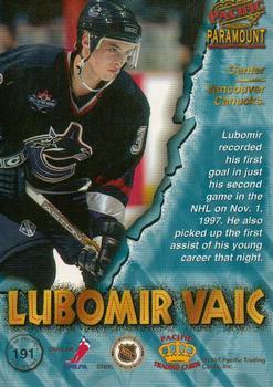1997-98 Pacific Paramount - Copper #191 Lubomir Vaic Back