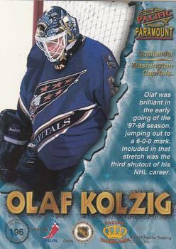1997-98 Pacific Paramount - Copper #196 Olaf Kolzig Back