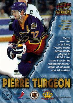 1997-98 Pacific Paramount - Copper #161 Pierre Turgeon Back