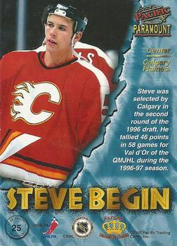 1997-98 Pacific Paramount - Silver #25 Steve Begin Back