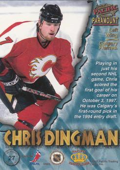 1997-98 Pacific Paramount - Silver #27 Chris Dingman Back