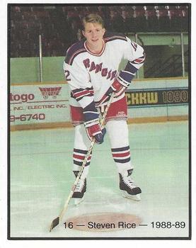 1988-89 Kitchener Rangers (OHL) Police #16 Steven Rice Front