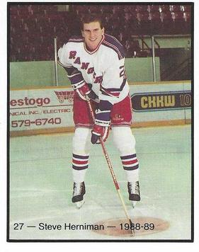 1988-89 Kitchener Rangers (OHL) Police #27 Steve Herniman Front