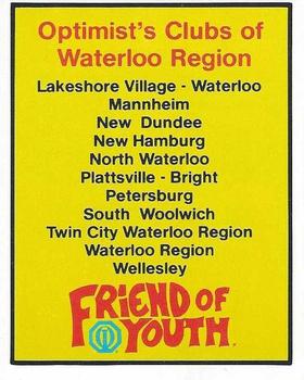 1988-89 Kitchener Rangers (OHL) Police #30 Optimists Sponsors-Card Front