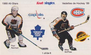 1989-90 Kraft - All-Stars Stickers #1 Paul Reinhart / Mike McPhee Front