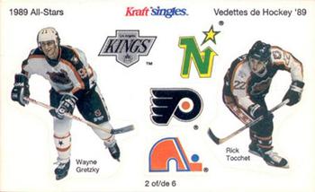 1989-90 Kraft - All-Stars Stickers #2 Wayne Gretzky / Rick Tocchet Front