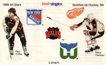 1989-90 Kraft - All-Stars Stickers #3 Paul Coffey / Steve Yzerman Front