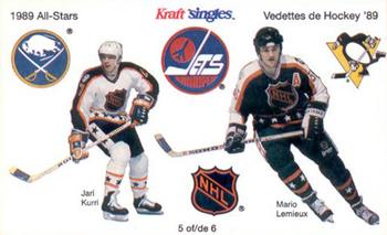 1989-90 Kraft - All-Stars Stickers #5 Jari Kurri / Mario Lemieux Front